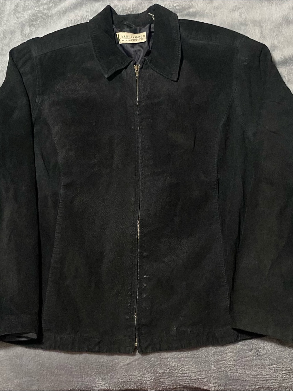 Marsh Landing Black Suede Zip-Front Jacket